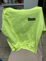 Meeks Lumber &amp;Hardware Yellow Pull Over Hoodie Size XL - $24.75