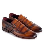 Paul Parkman Mens Shoes Brown Bordeaux Kiltie Leather Monkstrap Handmade... - €373,34 EUR