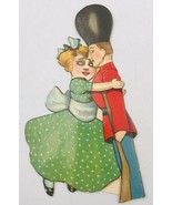 Antique Raphael Tuck &amp; Sons Die Cut Stand-Up Girl Hugging Queen&#39;s Guard ... - £13.85 GBP