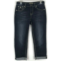 Earl Jeans Womens Jeans Size 4 Medium Wash Crop Embellished Flap Pockets Cuffed - £17.66 GBP