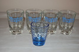 Lot of 5 Boston Sail ship shot glass set of 4  and 1 additional shot glass - $9.69