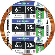Building Wire, Bare Copper, 6 AWG, 25ft - €34,57 EUR