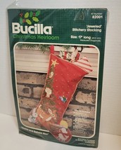 RARE NIP Bucilla Christmas Jeweled Stitchery Stocking Kit, 17”, 82001 Beautiful - £27.40 GBP