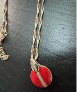 585 14K RG Stamped Red Enamel Ladybug Pendant 19” Necklace Clasp Chain - $911.17 MXN