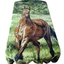 Vintage Biederlack Acrylic Throw Blanket Horse Equestrian USA 58 x 76 in - £46.88 GBP