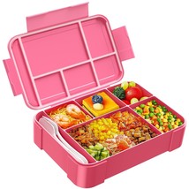 Kids Bento Box Lunch Box - 1450Ml Leakproof 6 Compartments Bento Lunchbo... - £15.01 GBP