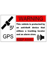 Vehicle Anti Theft GPS + Car Alarm System Warning Stickers / 6 Pack + FR... - £4.20 GBP