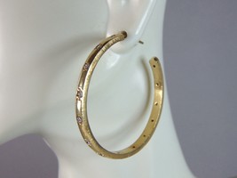 Womens Vintage Estate Sterling Silver Gold Tone Hoop Earrings 14.5g E965 - £58.79 GBP