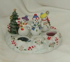 PartyLite Snowbell Tealight/Pillar Holder Adorable Hand Painted Porcelai... - $23.71