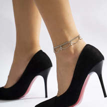 Cubic Zirconia &amp; Silver-Plated Station Anklet - £10.21 GBP