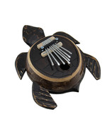 Zeckos Hand Carved Wood and Coconut Shell Sea Turtle Thumb Piano Karimba - £23.72 GBP