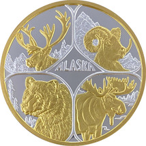  Alaska Mint  Big Four Wildlife Medallion Gold &amp; Silver Medallion Proof ... - $2,789.32 MXN