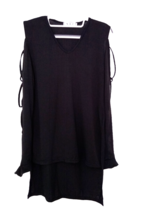 XIZI black knit top with laced sleeves, Size L - £7.88 GBP