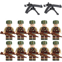 10pcs WW1 Soviet Soldiers Minifigure with Rifles &amp; 2 Maxim Guns - £15.07 GBP