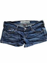 Hollister Women Stretch Jean Short Size 1 Low rise pockets zipper Flat F... - $14.01