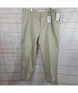 L.L. Bean Mens Stone Chino Plain Flat Front Hidden Comfort Waist Sz 46×3... - $48.74 CAD