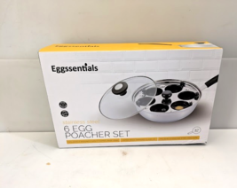 Eggssentials 6-Egg Poacher Pan Nonstick Stainless Steel Egg Maker with S... - $61.64