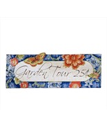 Garden Tour Wall Plaque Ceramic with 25 Cents Wording 14&quot; Long Blue Fenc... - £19.41 GBP