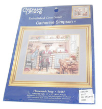 Catherine Simpson Counted Cross Stitch Kit Homemade Soup Children In a Kitchen - $16.50