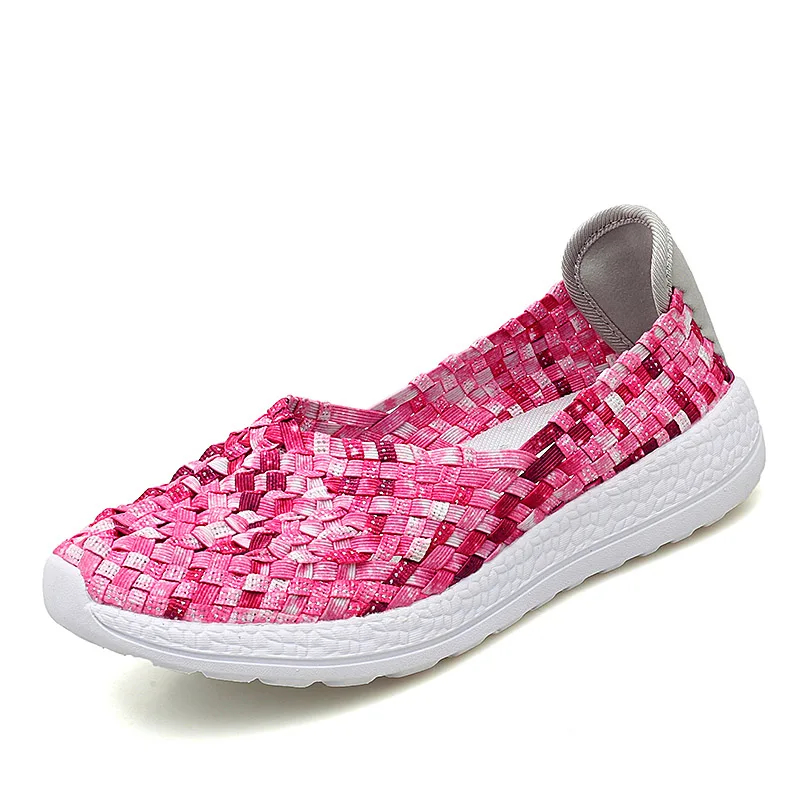 Women Flats Shoes Summer Sneakers  Female Woven Wal Shoes Soft Ladies Loafers Ha - £51.93 GBP