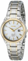 Seiko Women&#39;s SUT128 Solar White Dial Date Two-Tone Stainless Steel Dres... - £95.10 GBP