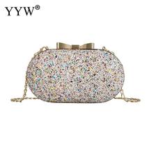 Sequined Clutch Bag Evening Party Purse Chain Crossbody Bags For Women 2022 Fash - £28.32 GBP