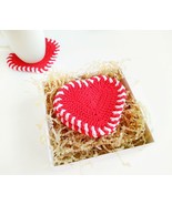 Coasters for Drinks Set of 6  Heart Handmade Valentines day Gifts for Wife - $33.70+