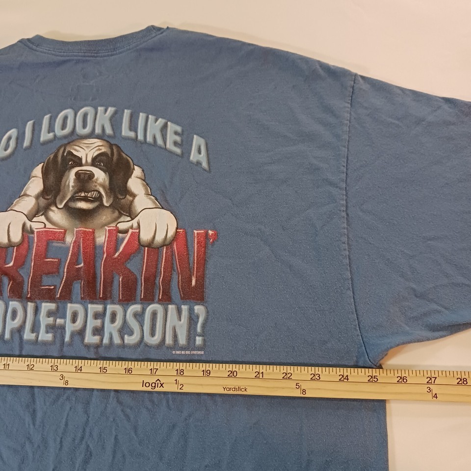 Hanes Tagless Big Dogs Men's Gray Pre-Shrunk  Cotton Graphic T-Shirt Size 2XL Item image 9