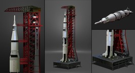 Nasa Saturn V Rocket and Launch Pad Apollo 3D model, file STL OBJ for 3D Printer - £2.59 GBP