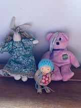 Lot of TY Pink Plush Teddy Bear Fabric Easter Bunny Rabbit Angel &amp; Cornh... - £9.02 GBP