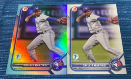 Pair Orelvis Martinez ROOKIE 1st Edition Bowman Sky Blue Foil &amp; Flagship - $1.99