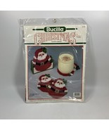 Bucilla &quot;Roly-Poly Santa&#39;s&quot; Christmas Plastic Canvas 6 Coasters and Hold... - £11.08 GBP