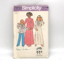 Vintage Sewing PATTERN Simplicity 7731, Childrens Jiffy 1976 Girls Robe ... - $17.42