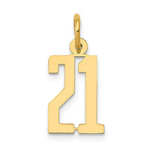 14k Small Elongated Number 21 Charm LES21 - £113.24 GBP