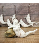 Set Of 6 Antique White Ocean Marine Mermaid Wall Hanging Decor Tree Orna... - $68.33 CAD