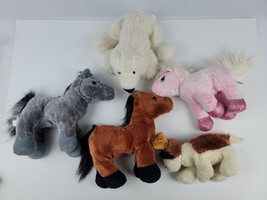 Lot of 5 Ganz Webkinz Gray, Brown, Pink Horses, Polar Bear &amp; Dog Good Condition - £12.62 GBP