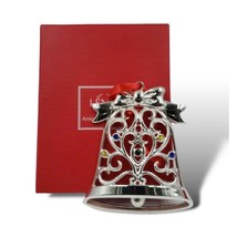 NEW In Box Lennox Sparkle and Scroll Multi-Crystal Bell Ornament Silverp... - $167.57 MXN
