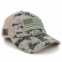 Trendy Apparel Shop Removable Hook and Loop USA Flag Patch Air Mesh Baseball Cap - £13.54 GBP