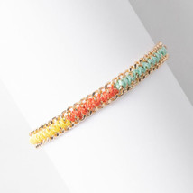 Plunder Bracelet (New) Ainslee - Gold W/ Colorful Thread 7.5&quot;-9&quot; Adj (PPB2014) - £13.91 GBP