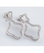 2.10 Karat Diamant Blume Ohrhänger 18k Weiss Gold Ohrringe - €2.720,98 EUR