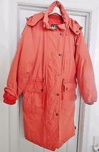 SHUANG YU Long Puffer Down Coat Zip Out Lining Detach Hood Orange M/L VI... - £62.75 GBP