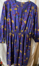 Vintage Blair Purple Tassel Print Dress Shoulder Pads Size 26-1/2 - £15.58 GBP