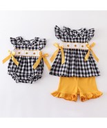 Gingham Little Sis Big Sis Matching Outfit, Baby Girl Romper, Sibling Ma... - £30.97 GBP