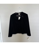 Talbots Blazer Womens 14 Black Polyester Shell Acetate Lining $228 MSRP - $60.71 CAD