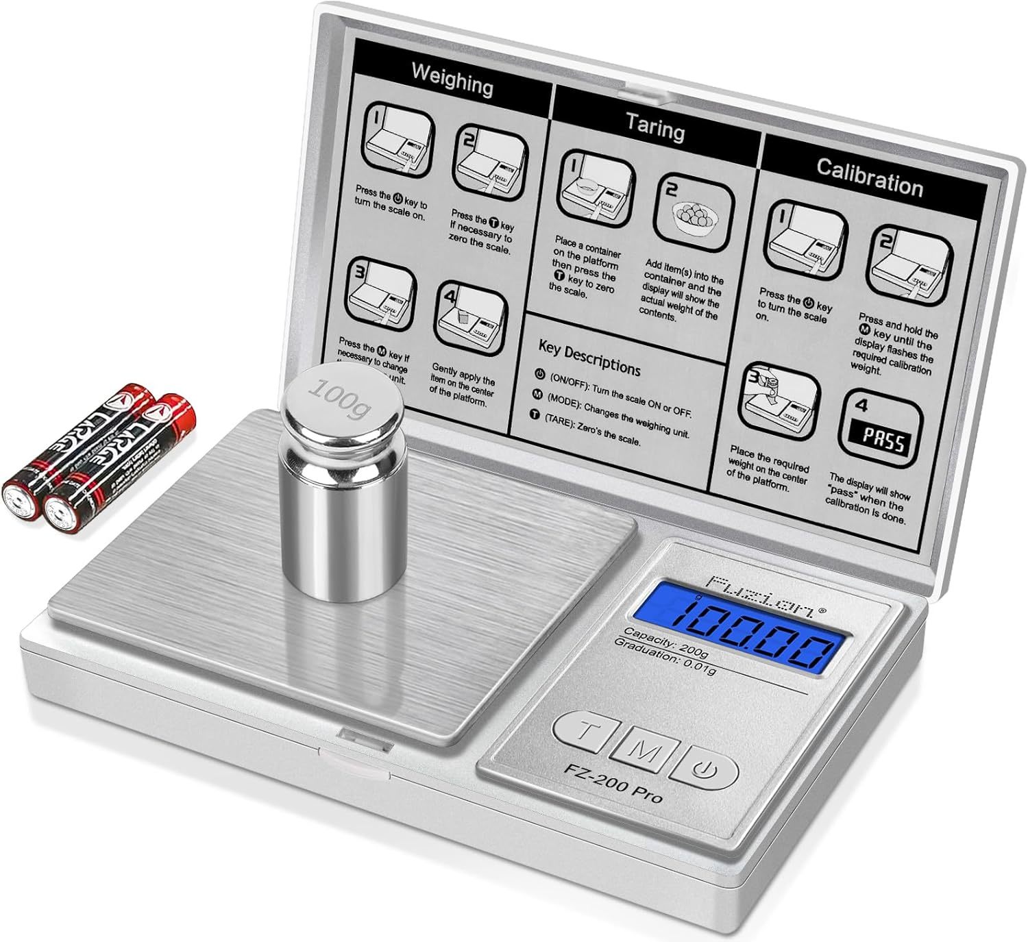 Fuzion Digital Pocket Scale .01 Gram Accuracy, 200G Digital Gram Scales For - $26.96
