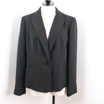 Jones Wear Essentials Women&#39;s 14 Solid Black Fitted Lined Career Blazer ... - £17.26 GBP