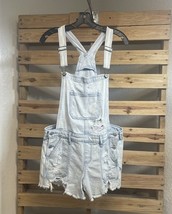 Hollister California Light Wash Distressed Boyfriend Overall Short Size ... - $281.28 MXN