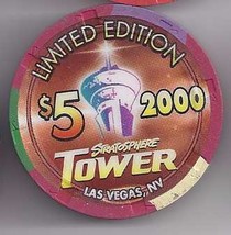 $5 STRATOSPHERE Hotel Tower New Millennium Ltd Edtn 2000 Las Vegas Casino Chip - $14.95