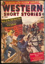 Western Short Stories August 1952- Bride Of The Wild Bunch Boss G/VG - $67.66