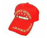 Air Force Military Veteran Mens Ball Cap Hat One Size Red (WATCH VIDEO) - £12.63 GBP